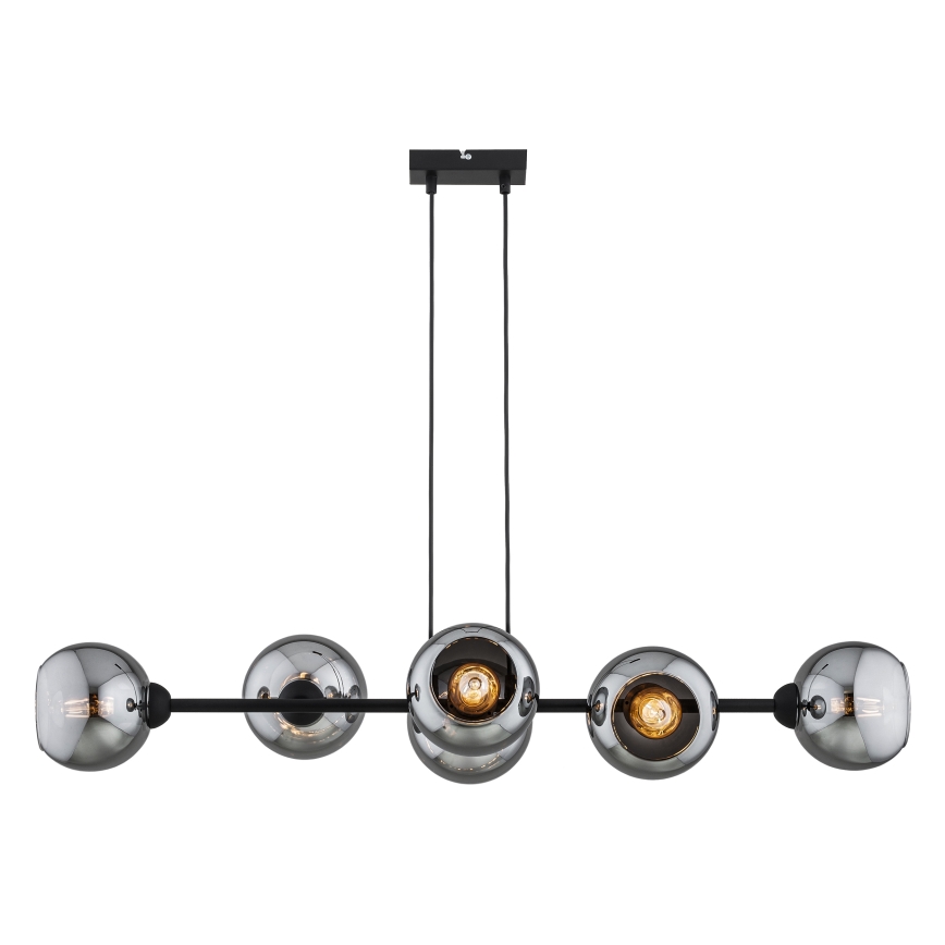 Brilagi - Viseći luster na sajli 6xE27/60W/230V crna/zadimljena siva