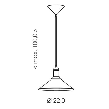 Brilagi - Viseći luster na sajli FORGE 1xE27/60W/230V Ø 22 cm crna
