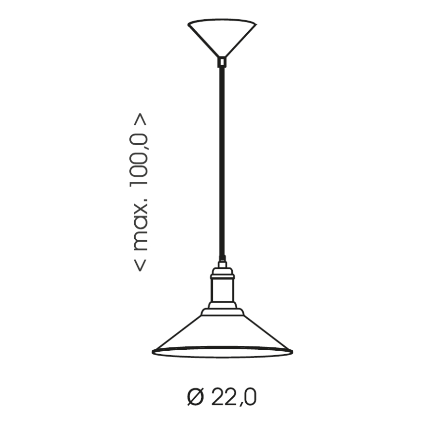 Brilagi - Viseći luster na sajli FORGE 1xE27/60W/230V Ø 22 cm crna
