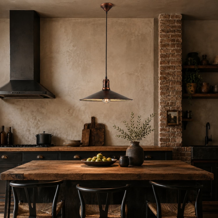 BRILAGI - Viseći luster na sajli FORGE 1xE27/60W/230V Ø 36 cm patina/bakrena