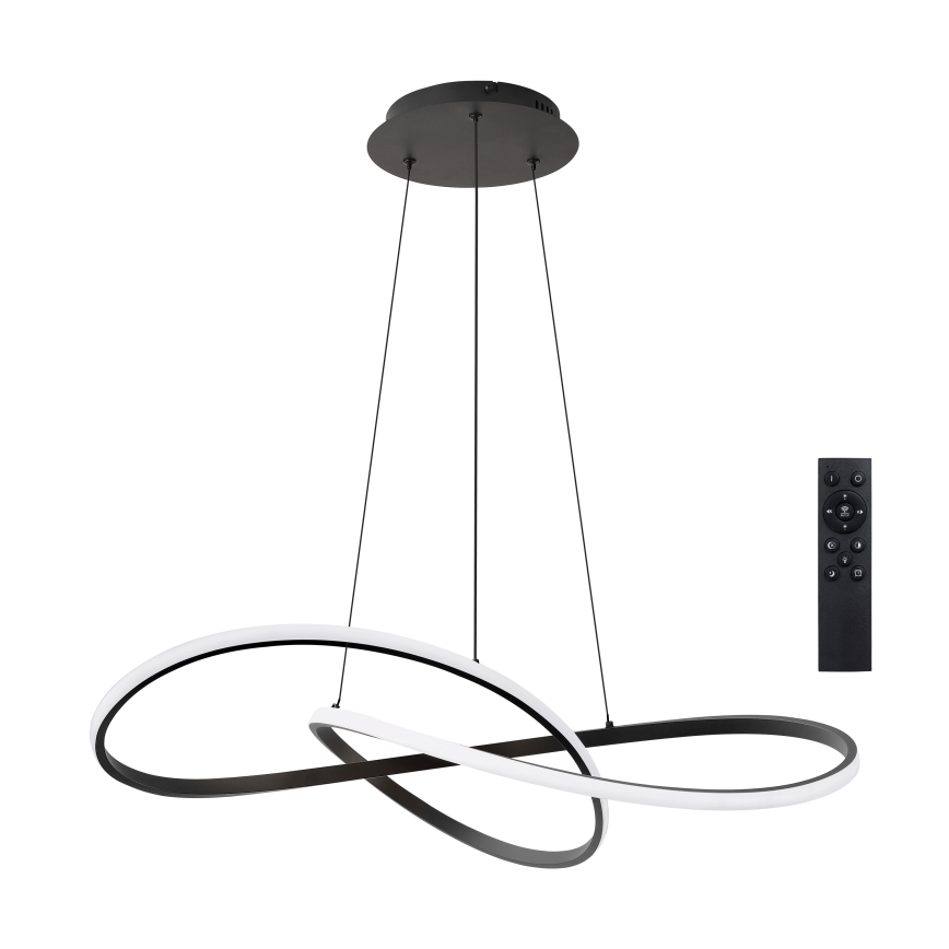 Brilagi - LED luster s mogućnošću prigušivanja na sajli INFINITY LED/80W/230V 3000-6000K 80x80 cm crna + daljinski upravljač