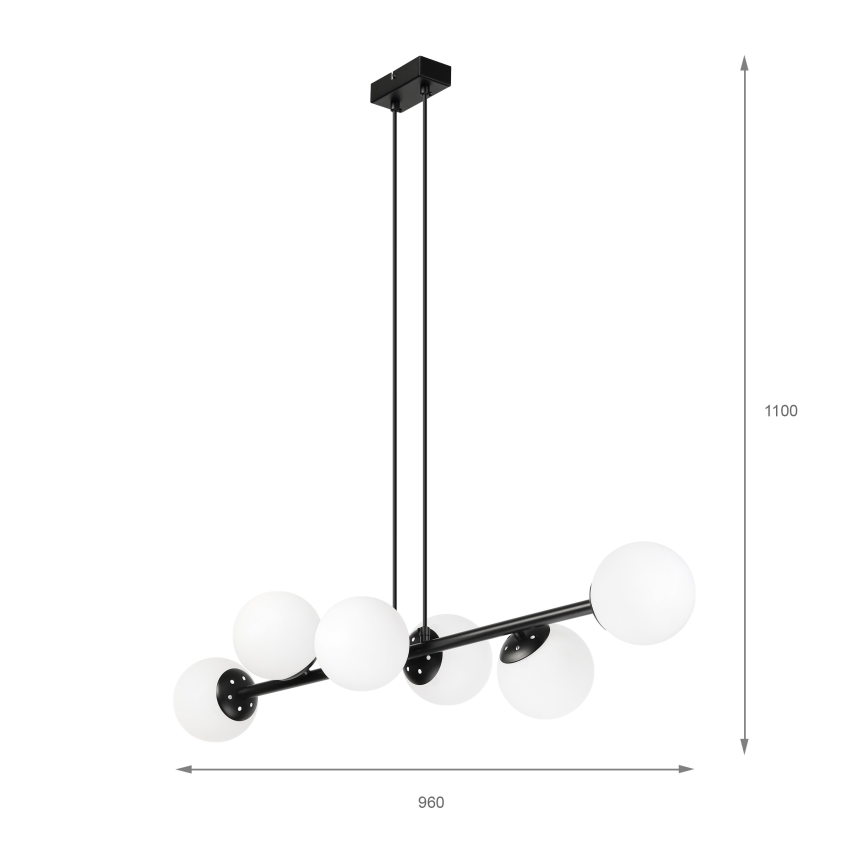 Brilagi - Viseći luster na sajli MALONY 6xE14/20W/230V crna