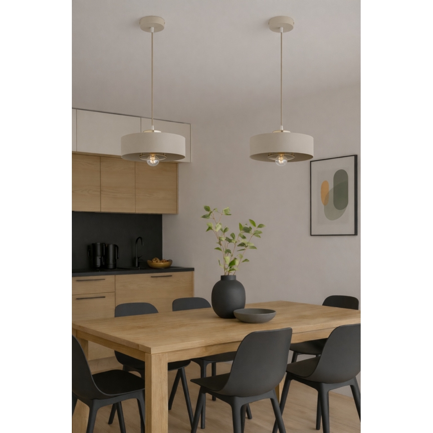 Brilagi - Viseći luster na sajli SPRING 1xE27/60W/230V Ø 30 cm bež/zlatna
