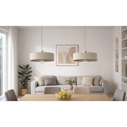 Brilagi - Viseći luster na sajli SPRING 1xE27/60W/230V Ø 30 cm bež/zlatna