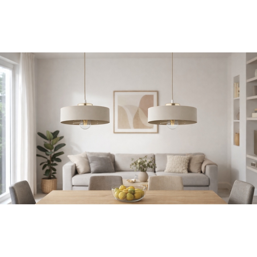 Brilagi - Viseći luster na sajli SPRING 1xE27/60W/230V Ø 30 cm bež/zlatna