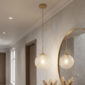 Brilagi - Viseći luster na sajli STELLA 1xE27/60W/230V Ø 18 cm bež/zlatna