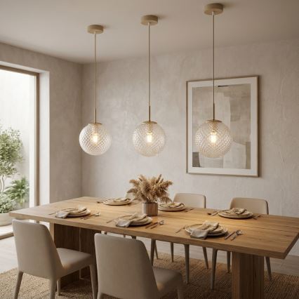Brilagi - Viseći luster na sajli STELLA 1xE27/60W/230V Ø 18 cm bež/zlatna