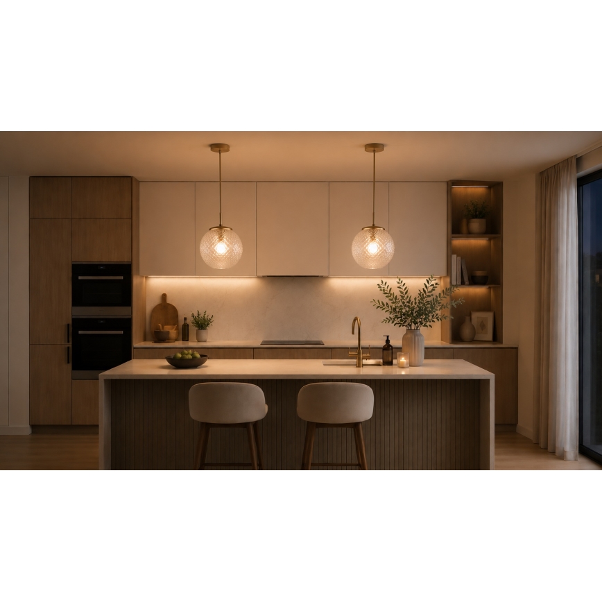 Brilagi - Viseći luster na sajli STELLA 1xE27/60W/230V Ø 18 cm bež/zlatna
