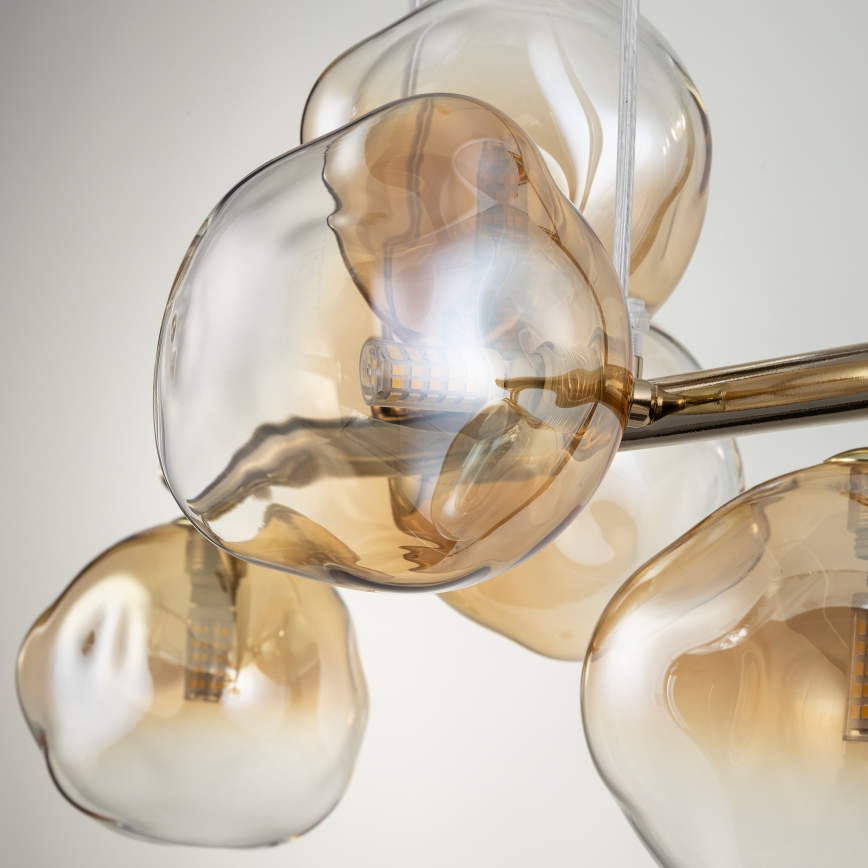 Brilagi - Viseći luster na sajli VULCANO 5xG9/8W/230V zlatna/dimno bež