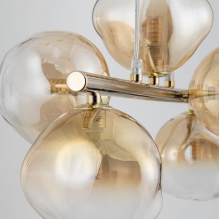 Brilagi - Viseći luster na sajli VULCANO 5xG9/8W/230V zlatna/dimno bež