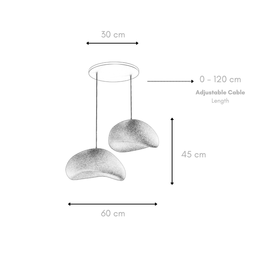Brilagi - Viseći luster na sajli WABI SABI 2xE27/40W/230V bijela