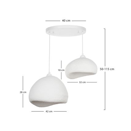 Brilagi - Viseći luster na sajli WABI SABI 2xE27/40W/230V Ø 70 cm bijela