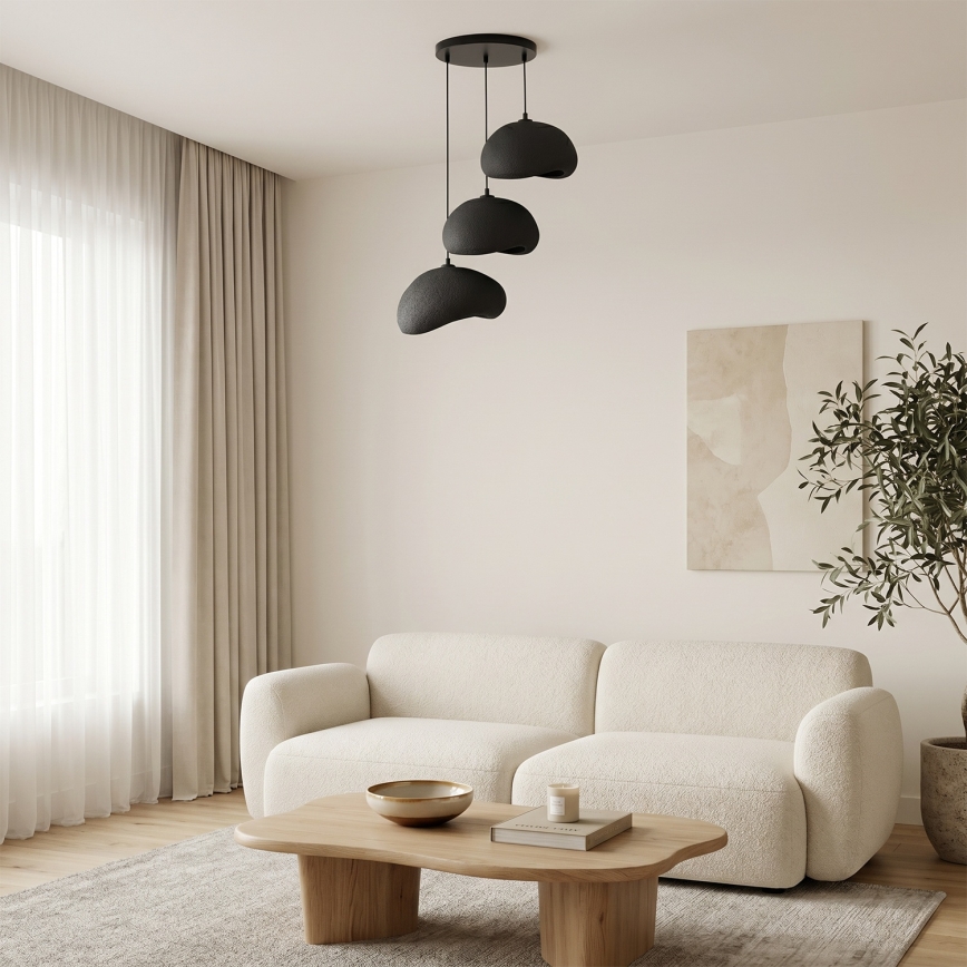 Brilagi - Viseći luster na sajli WABI SABI 3xE27/40W/230V promjer 60 cm crna
