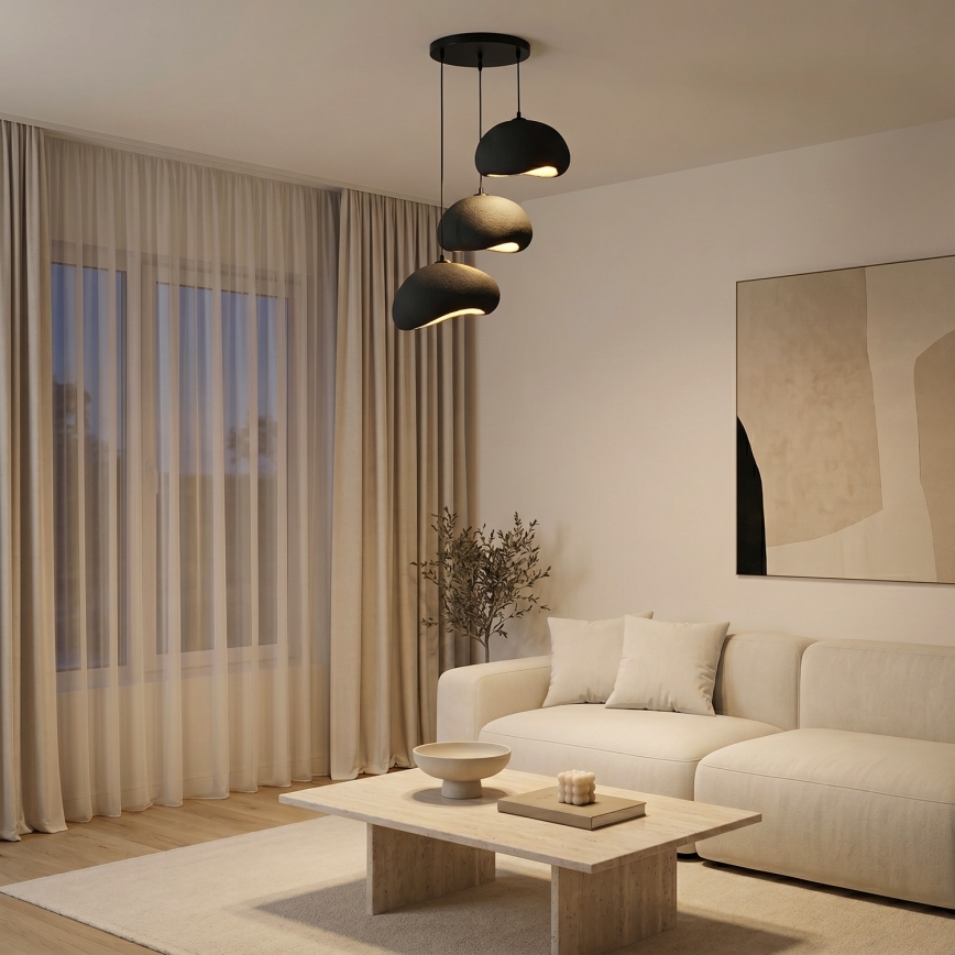 Brilagi - Viseći luster na sajli WABI SABI 3xE27/40W/230V promjer 60 cm crna
