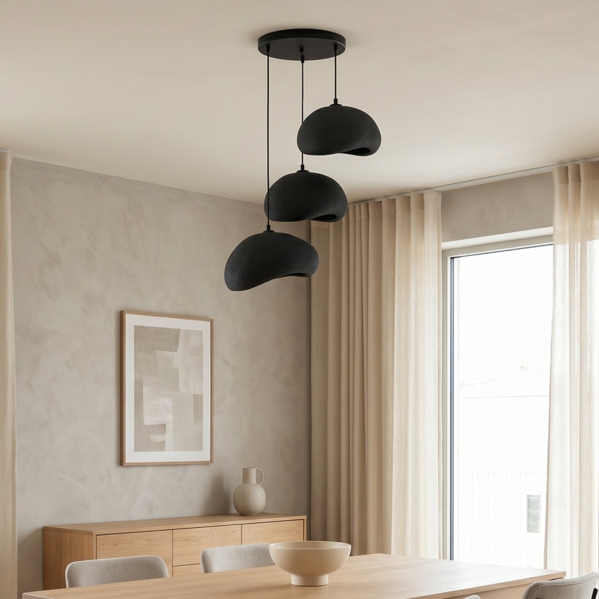 Brilagi - Viseći luster na sajli WABI SABI 3xE27/40W/230V promjer 60 cm crna