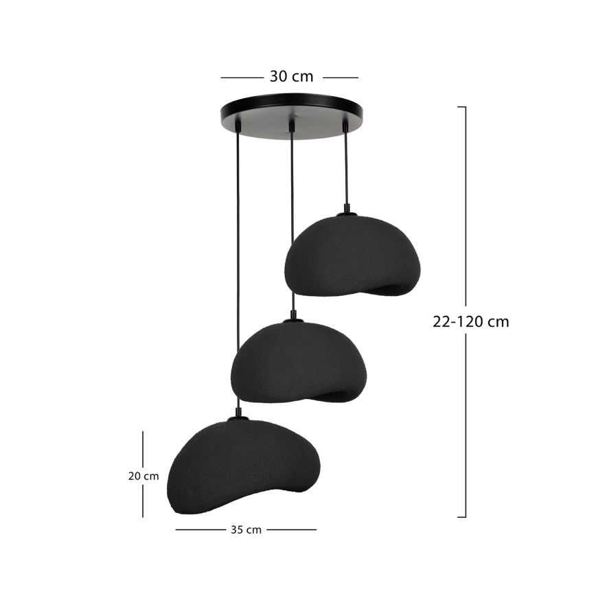 Brilagi - Viseći luster na sajli WABI SABI 3xE27/40W/230V promjer 60 cm crna