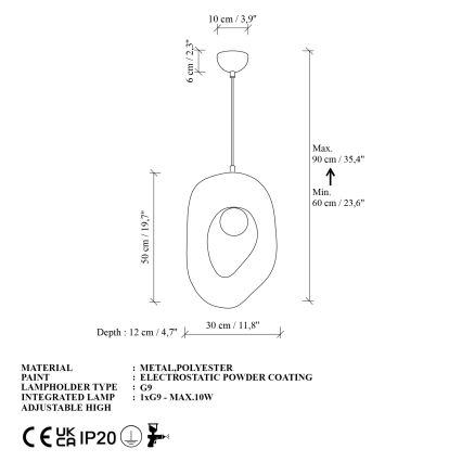 Brilagi - Viseći luster na sajli ZOGA 1xG9/8W/230V bijeli