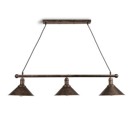 BRILAGI - Viseći luster na užetu FORGE 3xE27/60W/230V bakrena/patina