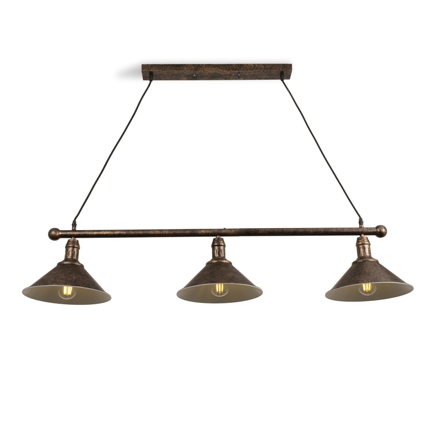 BRILAGI - Viseći luster na užetu FORGE 3xE27/60W/230V bakrena/patina
