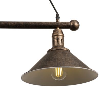 BRILAGI - Viseći luster na užetu FORGE 3xE27/60W/230V bakrena/patina