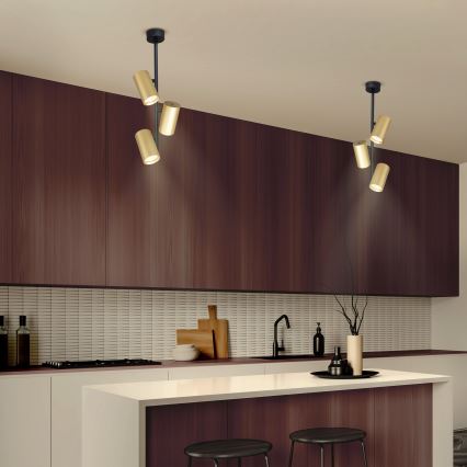 Brilagi - Viseći luster SELE VERTICAL 3xGU10/30W/230V crna/zlatna