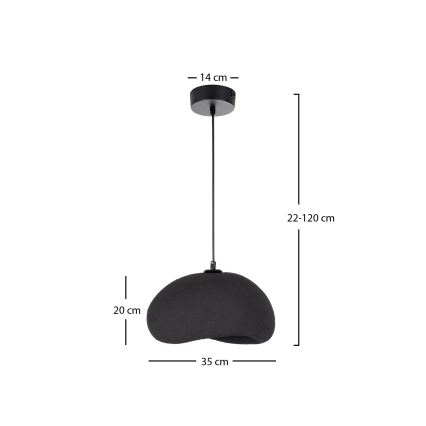 Brilagi - Viseći luster WABI SABI na sajli 1xE27/40W/230V Ø 35 cm crna