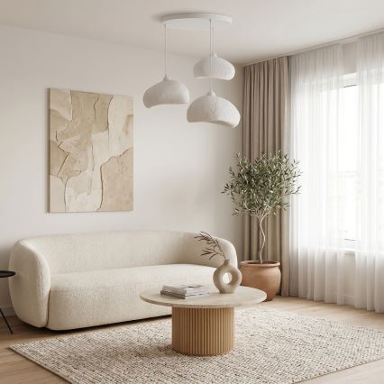 Brilagi - Viseći luster WABI SABI na sajli 3xE27/40W/230V, promjer 60 cm, bijela