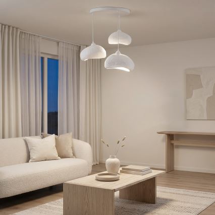 Brilagi - Viseći luster WABI SABI na sajli 3xE27/40W/230V, promjer 60 cm, bijela