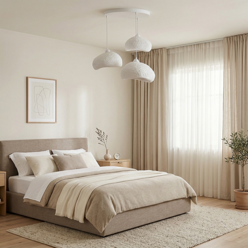 Brilagi - Viseći luster WABI SABI na sajli 3xE27/40W/230V, promjer 60 cm, bijela