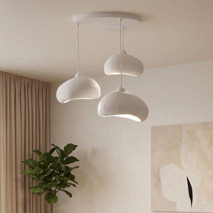 Brilagi - Viseći luster WABI SABI na sajli 3xE27/40W/230V, promjer 60 cm, bijela