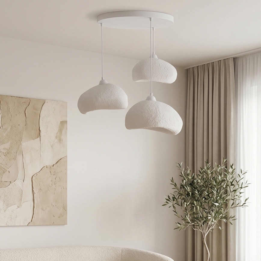 Brilagi - Viseći luster WABI SABI na sajli 3xE27/40W/230V, promjer 60 cm, bijela