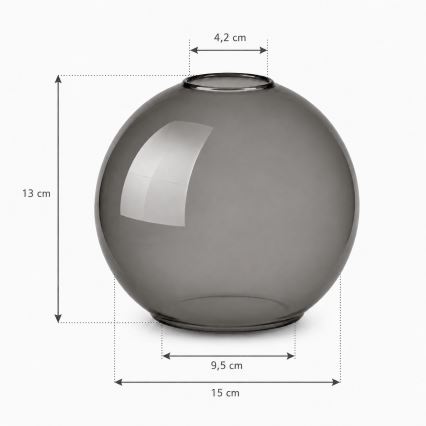 Brilagi - Zamjensko staklo za luster DIOR E27, promjer 15 cm, zadimljeno sivo