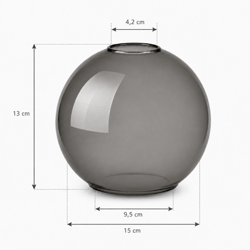 Brilagi - Zamjensko staklo za luster DIOR E27, promjer 15 cm, zadimljeno sivo