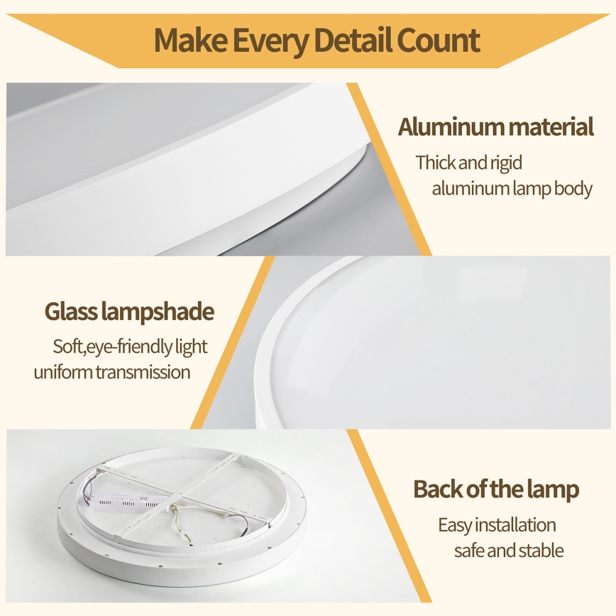 Brilagi - LED stropno svjetlo s mogućnošću prigušivanja GLASS POOL DOUBLE LED/48W/230V 3000-6000K 40 cm bijela + daljinski upravljač