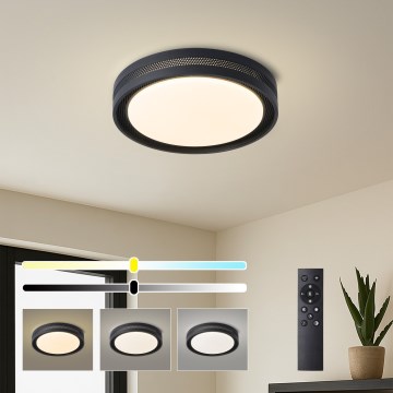 Brilagi - Zatemnjivo LED stropno svjetlo KREON LED/54W/230V 3000-6000K crno Ø 38 cm + daljinski upravljač