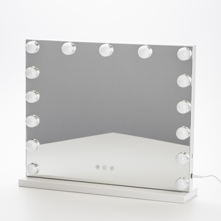 BRILAGI - Zatemnjivo ogledalo za šminkanje HOLLYWOOD LED/15W/230V CCT + USB bijela