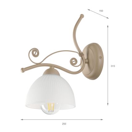 Brilagi - Zidna lampa ANTICO MODERN 1xE27/60W/230V bež