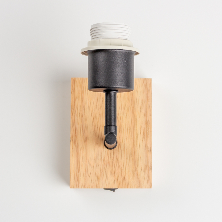 Brilagi - Dječja zidna lampa BOBO WOOD 1xE27/25W/230V hrast/crna/bijela/jednorogovi