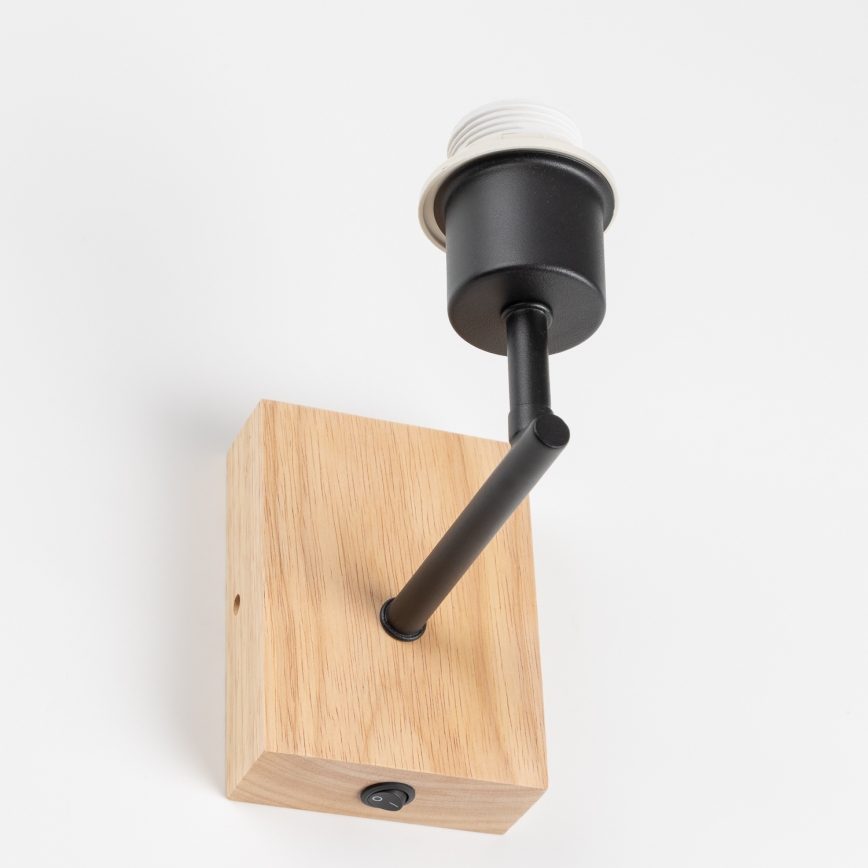 Brilagi - Dječja zidna lampa BOBO WOOD 1xE27/25W/230V hrast/crna/ružičasta