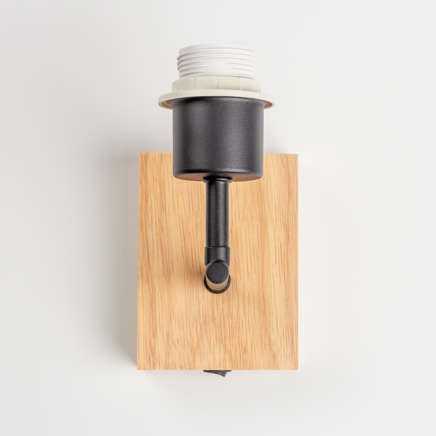Brilagi - Dječja zidna lampa BOBO WOOD 1xE27/25W/230V hrast/crna/ružičasta