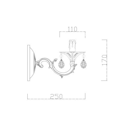 Brilagi - Zidna lampa CLASSIC 1xE14/60W/230V krem/patina