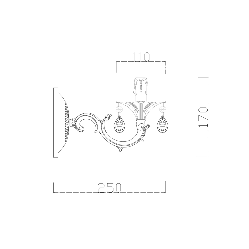Brilagi - Zidna lampa CLASSIC 1xE14/60W/230V krem/patina
