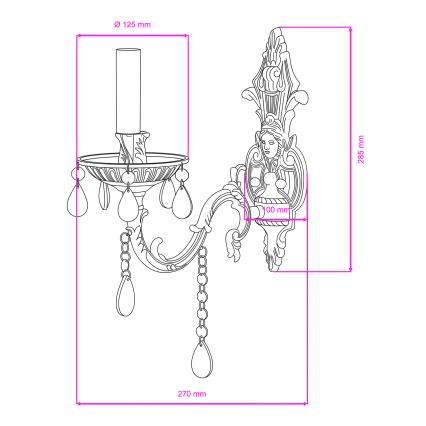 BRILAGI - Zidna lampa CLASSIC 1xE14/60W/230V mesing