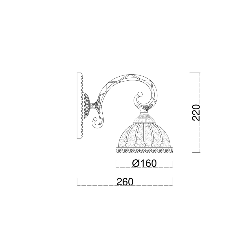 Brilagi - Zidna lampa CLASSIC 1xE27/60W/230V mesing