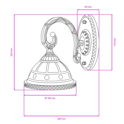 BRILAGI - Zidna lampa CLASSIC 1xE27/60W/230V mesing