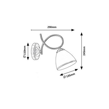 Brilagi - Zidna lampa FRED 1xE27/60W/230V brončana