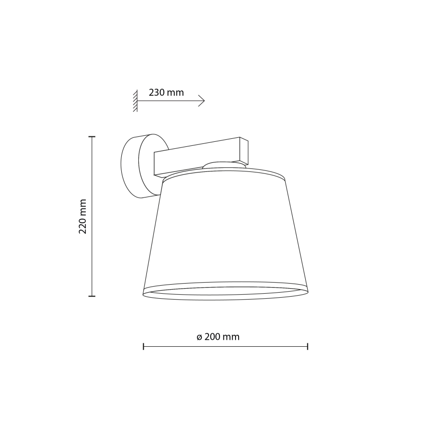 Brilagi - Zidna lampa LATTE 1xE27/60W/230V borovina/bež