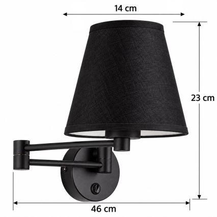 BRILAGI - Zidna lampa NUBILA 1xE27/15W/230V crna