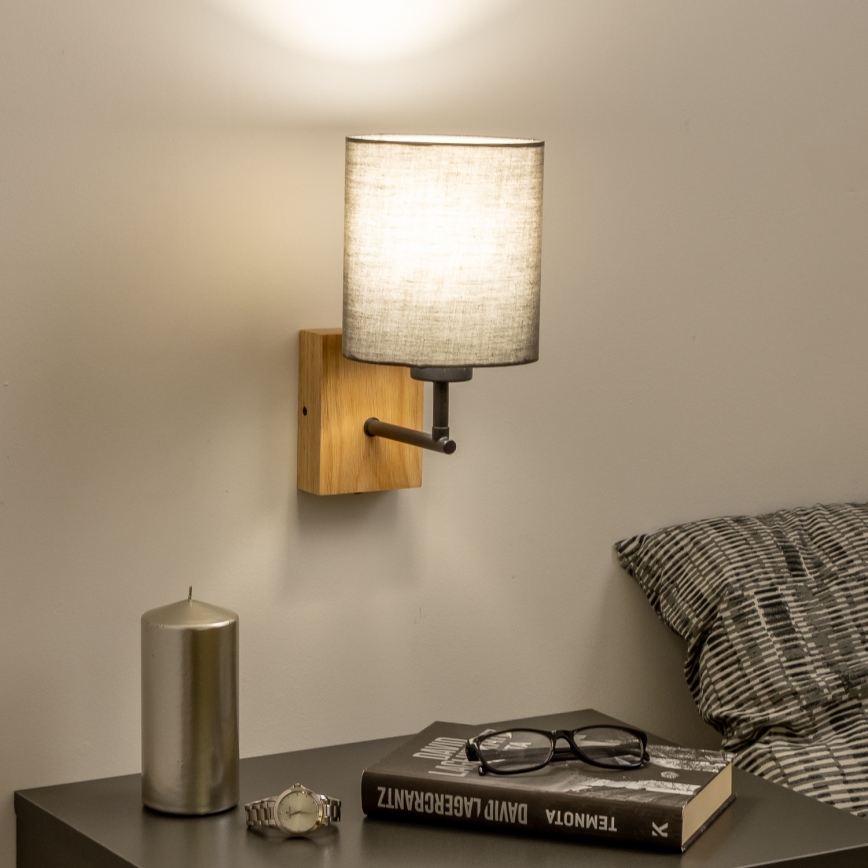 Brilagi - Zidna lampa NUBILA WOOD 1xE27/25W/230V hrast/antracit