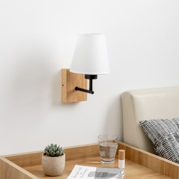 Brilagi - Zidna lampa NUBILA WOOD 1xE27/25W/230V hrast/bijela